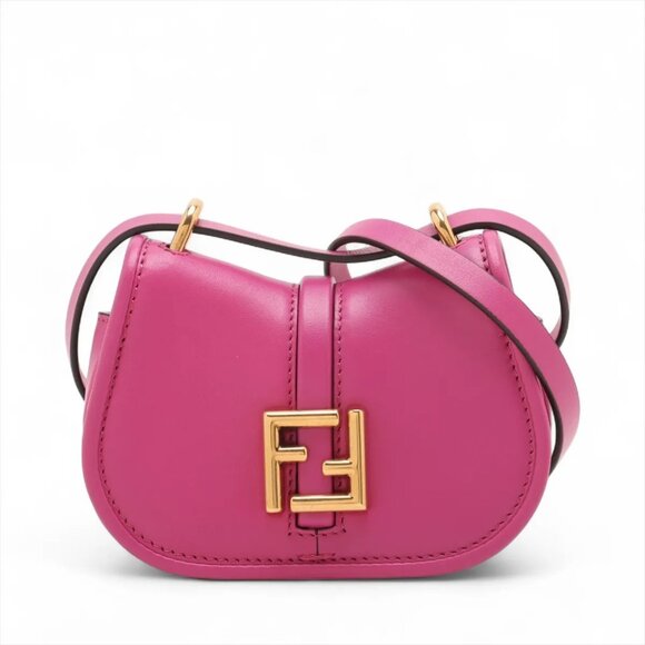 Fendi C'mon Nano Leather Shoulder bag Pink 7AS219 - Picture 1 of 9